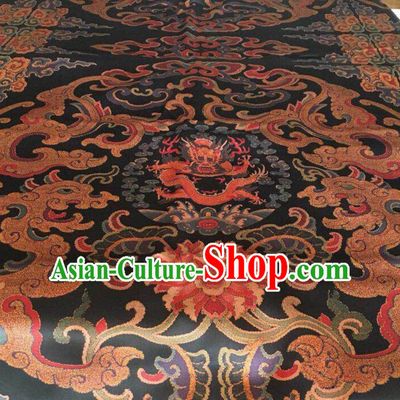 Empress Classic Royal 100% Pure Silk Round Dragon Pattern Fabric Chinese Traditional Silk Fabrics