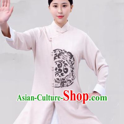 Chinese Traditional Martial Arts Competition White Costume Tai Ji Kung Fu Training Clothing for Women