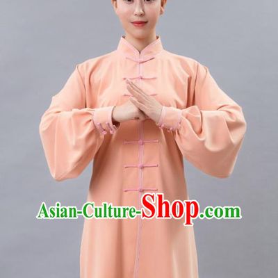 Traditional Chinese Martial Arts Orange Costume Tai Ji Kung Fu Competition Clothing for Women