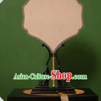 Chinese Traditional Handmade Kesi Pink Silk Fans Classical Palace Fans for Women