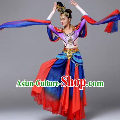 Chinese Traditional Dunhuang Flying Apsaras Dance Costume Classical Dance Stage Performance Dress for Women