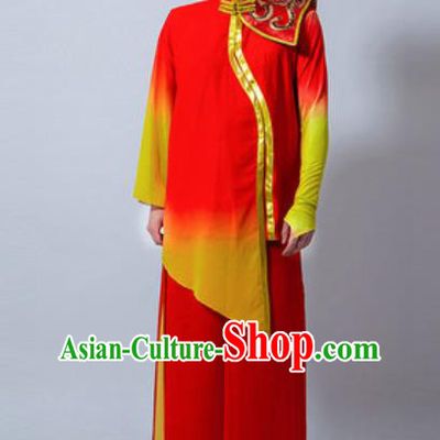 Chinese Folk Dance Drum Dance Red Costume Classical Dance Clothing for Men