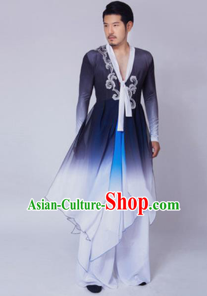 Chinese Traditional Folk Dance Navy Costume Classical Dance Drum Dance Clothing for Men Chinese Traditional Folk Dance Navy Costume Classical Dance Drum Dance Clothing for Men