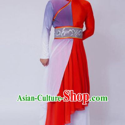 Chinese Traditional Folk Dance Red Costume Classical Dance Drum Dance Clothing for Men