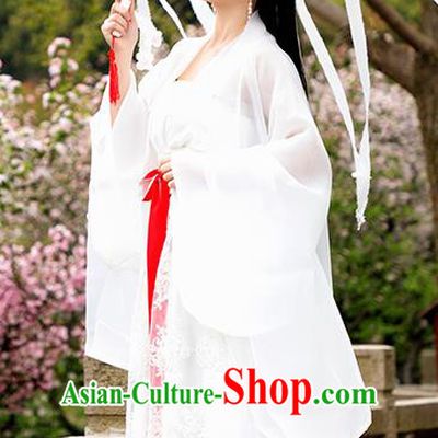 Chinese Ancient Palace Princess White Hanfu Dress Tang Dynasty Imperial Consort Historical Costume for Women