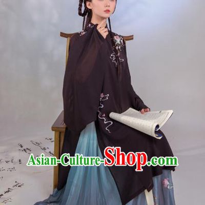 Chinese Ancient Peri Embroidered Hanfu Dress Ming Dynasty Court Princess Historical Costume for Women