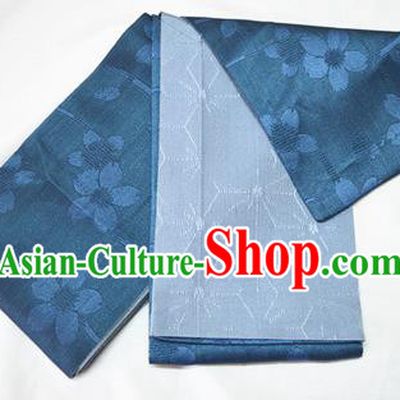 Japanese Traditional Kimono Blue Brocade Belts Asian Handmade Japan Geisha Yukata Waistband for Women