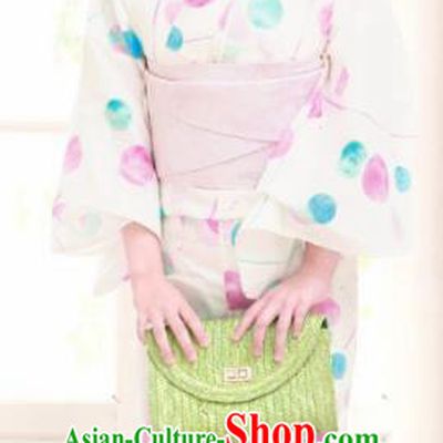 Japanese Traditional Costume Geisha Printing Furisode Kimono Asian Japan Yukata Dress for Women