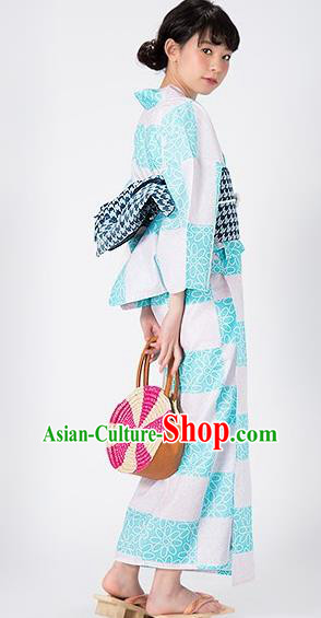 Japanese Traditional Costume Geisha Blue Furisode Kimono Asian Japan Yukata Dress for Women Japanese Traditional Costume Geisha Blue Furisode Kimono Asian Japan Yukata Dress for Women