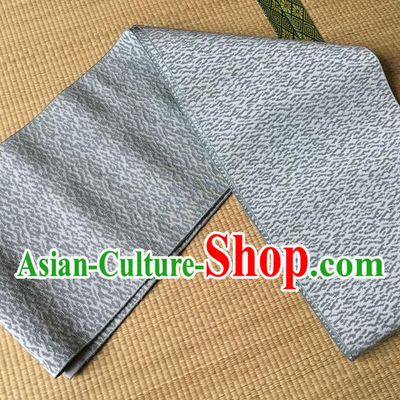 Japanese Traditional Kimono Light Grey Brocade Belts Asian Handmade Japan Geisha Yukata Waistband for Women