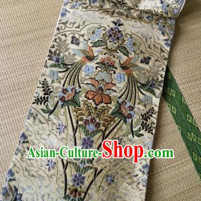 Japanese Traditional Kimono Embroidered Silk Belts Asian Handmade Japan Geisha Yukata Waistband for Women