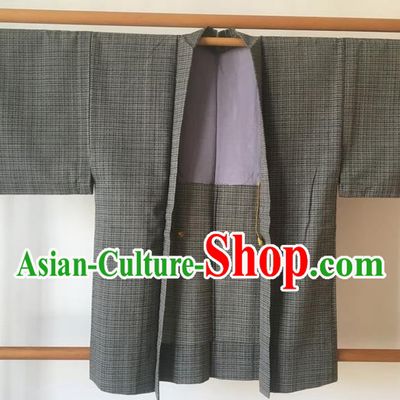Traditional Japanese Samurai Kimono Grey Haori Coat Asian Japan Handmade Warrior Yukata Costume for Men