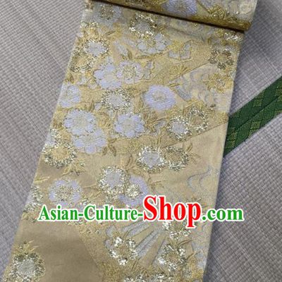 Japanese Traditional Kimono Embroidered Golden Silk Belts Asian Handmade Japan Geisha Yukata Waistband for Women