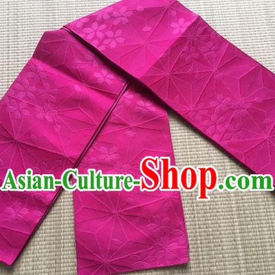 Japanese Traditional Court Yukata Sakura Pattern Rosy Brocade Belts Asian Handmade Japan Geisha Kimono Waistband for Women