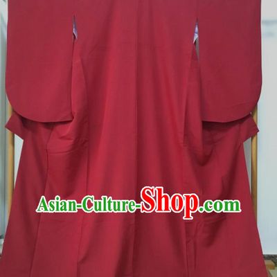 Japanese Traditional Costume Okuni Red Furisode Kimono Asian Japan Geisha Yukata Dress for Women
