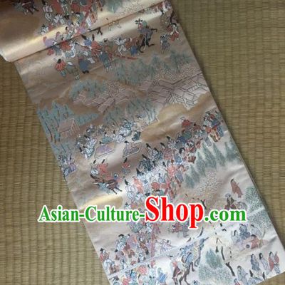 Japanese Traditional Court Yukata Embroidered Silk Belts Asian Handmade Japan Geisha Kimono Brocade Waistband for Women