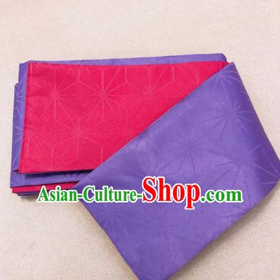 Japanese Traditional Snowflake Pattern Purple Brocade Yukata Waistband Asian Japan Handmade Kimono Belts for Women