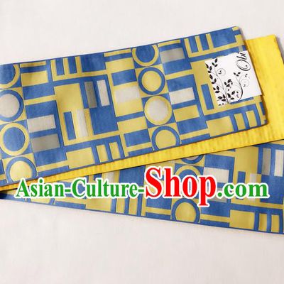 Japanese Traditional Double Side Yellow Yukata Waistband Asian Japan Handmade Kimono Belts for Women