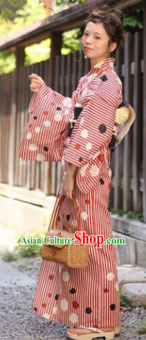 Japanese Traditional Printing Kimono Asian Japan Costume Geisha Yukata Dress for Women