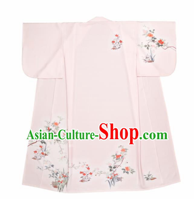 Traditional Japanese Classical Printing Orchid Pink Kimono Asian Japan Costume Geisha Yukata Dress for Women Traditional Japanese Classical Printing Orchid Pink Kimono Asian Japan Costume Geisha Yukata Dress for Women