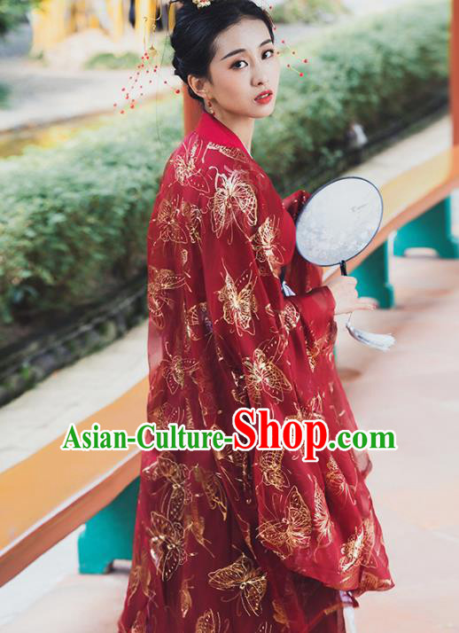 Ancient Chinese Tang Dynasty Wedding Historical Costume Traditional Court Princess Red Hanfu Dress for Women Ancient Chinese Tang Dynasty Wedding Historical Costume Traditional Court Princess Red Hanfu Dress for Women