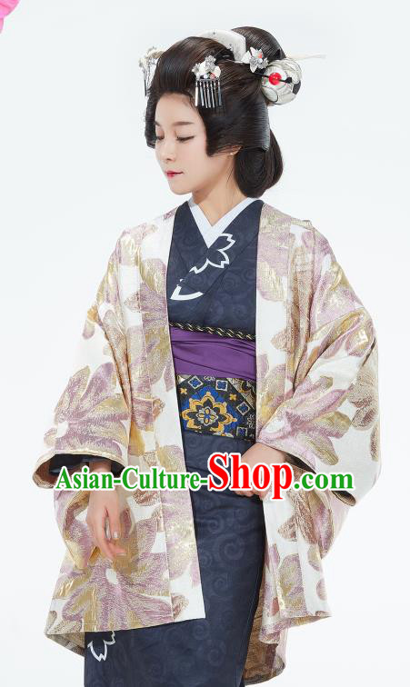Traditional Japanese Haori Kimono Coat Asian Japan Handmade Yukata Costume for Women Traditional Japanese Haori Kimono Coat Asian Japan Handmade Yukata Costume for Women