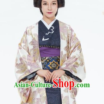 Traditional Japanese Haori Kimono Coat Asian Japan Handmade Yukata Costume for Women