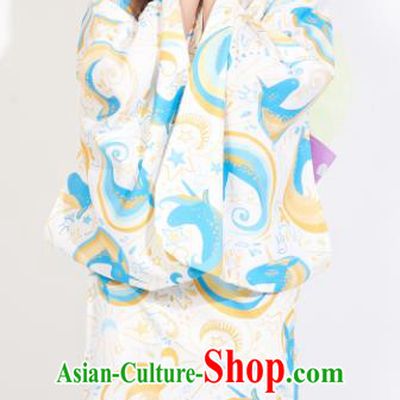 Japanese Classical Printing Unicorn Yukata Dress Asian Japan Traditional Costume Geisha Kimono for Women