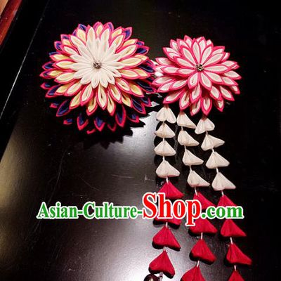 Japanese Traditional Geisha Kimono Hair Claws Hair Accessories Japan Yukata Tassel Hairpins for Women