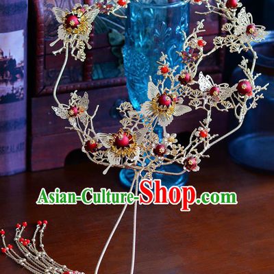 Traditional Chinese Ancient Butterfly Palace Fans Handmade Wedding Accessories Fans for Women