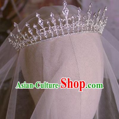 Handmade Wedding Hair Accessories Baroque Bride Crystal Royal Crown for Women