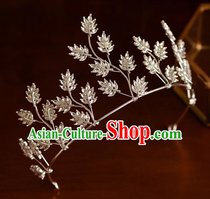 Handmade Wedding Hair Accessories Baroque Bride Leaf Royal Crown for Women Handmade Wedding Hair Accessories Baroque Bride Leaf Royal Crown for Women