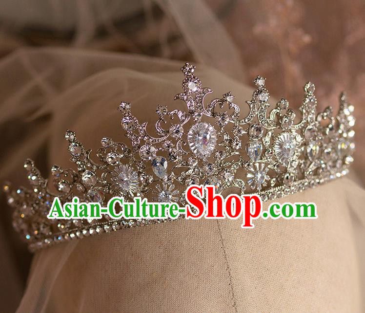 Handmade Wedding Hair Accessories Baroque Bride Zircon Royal Crown for Women Handmade Wedding Hair Accessories Baroque Bride Zircon Royal Crown for Women