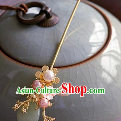 Traditional Chinese Ancient Palace Hair Clip Jade Hairpins Handmade Wedding Hair Accessories for Women
