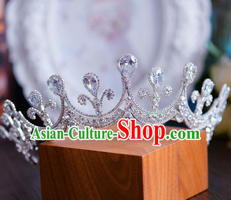 Handmade European Wedding Hair Accessories Baroque Queen Crystal Royal Crown for Women Handmade European Wedding Hair Accessories Baroque Queen Crystal Royal Crown for Women