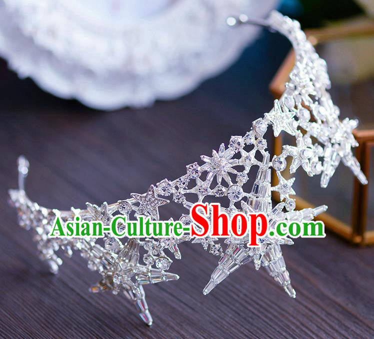 Handmade European Wedding Hair Accessories Baroque Queen Star Royal Crown for Women Handmade European Wedding Hair Accessories Baroque Queen Star Royal Crown for Women