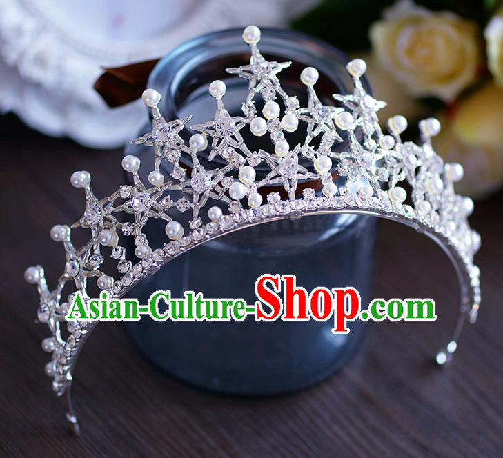 Handmade Baroque Queen Crystal Royal Crown European Wedding Hair Accessories for Women Handmade Baroque Queen Crystal Royal Crown European Wedding Hair Accessories for Women