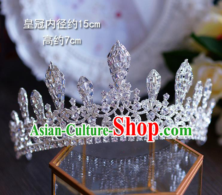 Handmade Baroque Queen Crystal Royal Crown European Wedding Hair Accessories for Women Handmade Baroque Queen Crystal Royal Crown European Wedding Hair Accessories for Women