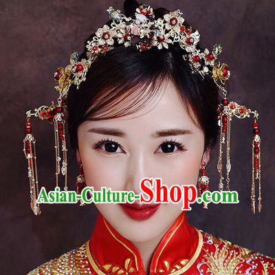 Traditional Chinese Ancient Hair Comb Bride Hairpins Handmade Wedding Hair Accessories for Women