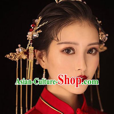 Traditional Chinese Ancient Hanfu Hair Comb Bride Hairpins Handmade Wedding Hair Accessories for Women