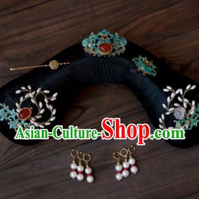 Traditional Chinese Ancient Qing Dynasty Imperial Concubine Hairpins Handmade Wedding Hair Accessories for Women