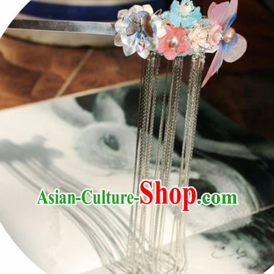Chinese Ancient Hanfu Silk Butterfly Hair Clip Princess Hairpins Traditional Handmade Hair Accessories for Women