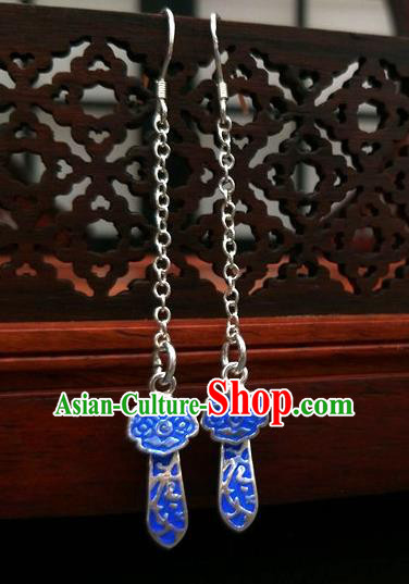Traditional Chinese Ancient Hanfu Cloisonne Tassel Earrings Handmade Wedding Jewelry Accessories for Women Traditional Chinese Ancient Hanfu Cloisonne Tassel Earrings Handmade Wedding Jewelry Accessories for Women