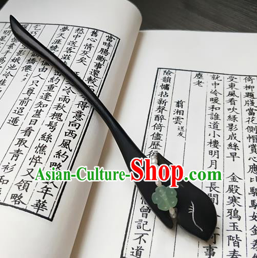 Traditional Chinese Ancient Queen Hanfu Rosewood Hair Clip Pearls Hairpins Handmade Wedding Hair Accessories for Women