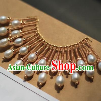 Traditional Chinese Ancient Pearls Hair Comb Hairpins Handmade Hanfu Hair Accessories for Women