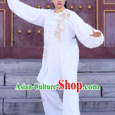 Traditional Chinese Martial Arts Costume Professional Tai Chi Competition Kung Fu Golden Embroidered Uniform for Women
