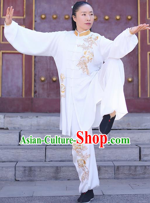 Traditional Chinese Martial Arts Costume Professional Tai Chi Competition Kung Fu Golden Embroidered Uniform for Women Traditional Chinese Martial Arts Costume Professional Tai Chi Competition Kung Fu Golden Embroidered Uniform for Women