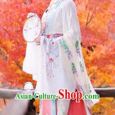 Chinese Traditional Tang Dynasty Court Historical Costume Ancient Imperial Consort Embroidered Hanfu Dress for Women