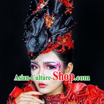 Top Grade Halloween Hair Accessories Handmade Fancy Ball Wig Headwear for Women