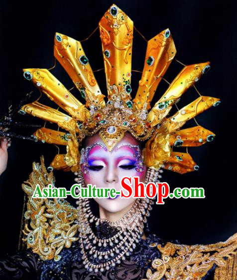 Top Grade Halloween Hair Accessories Handmade Fancy Ball Golden Headwear for Women Top Grade Halloween Hair Accessories Handmade Fancy Ball Golden Headwear for Women